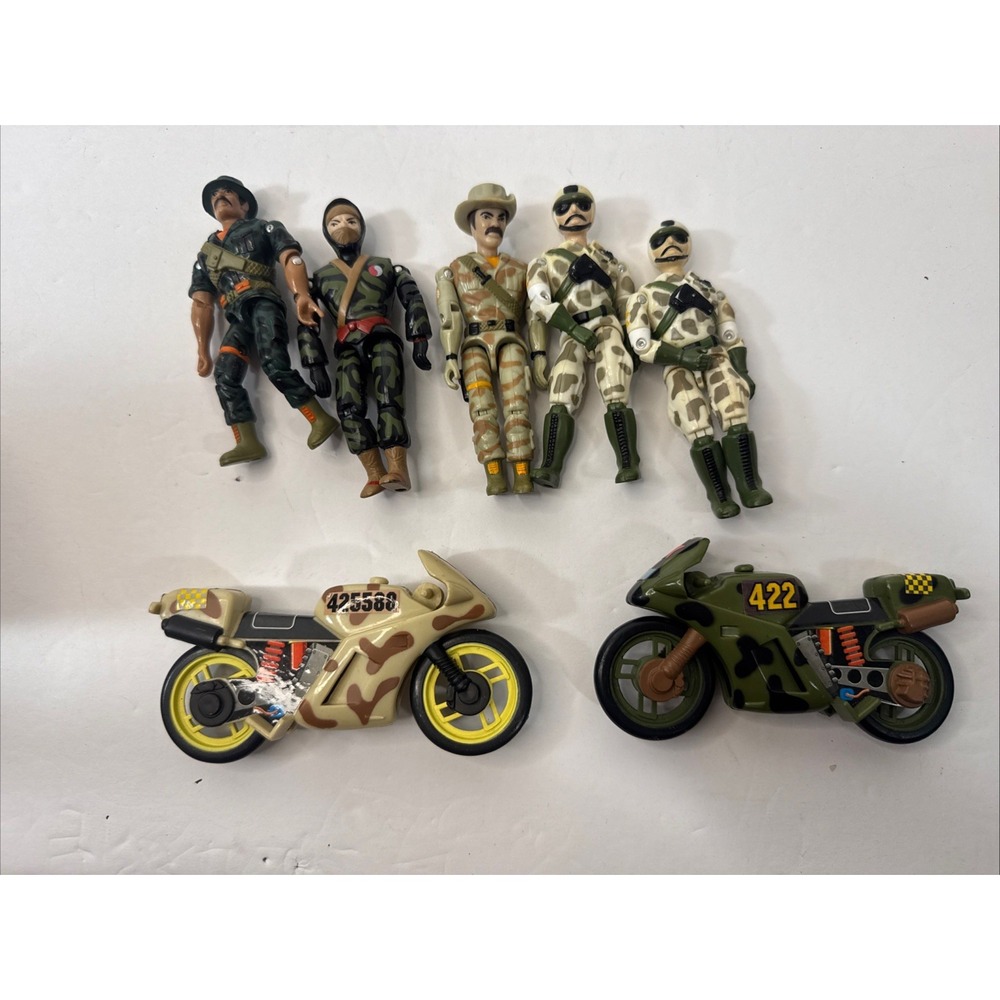 Lanyard The Corps 5 Action Figure Lot 2 Motorcycles Vintage
